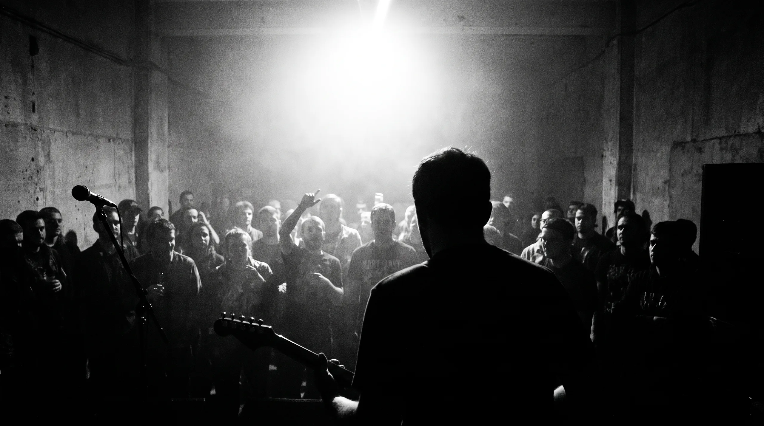 The crowd at The Room seen from the stage