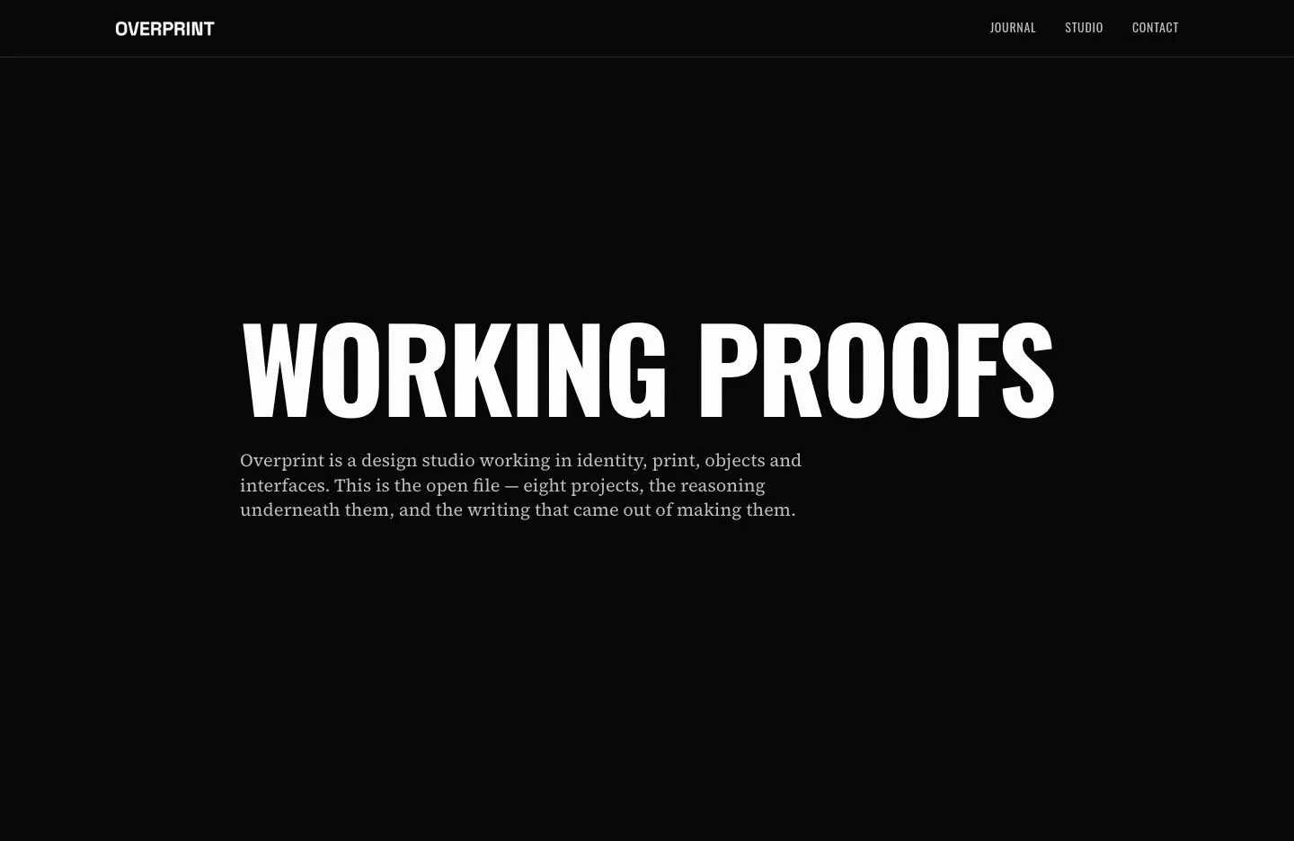 Overprint — Design Studio Journal