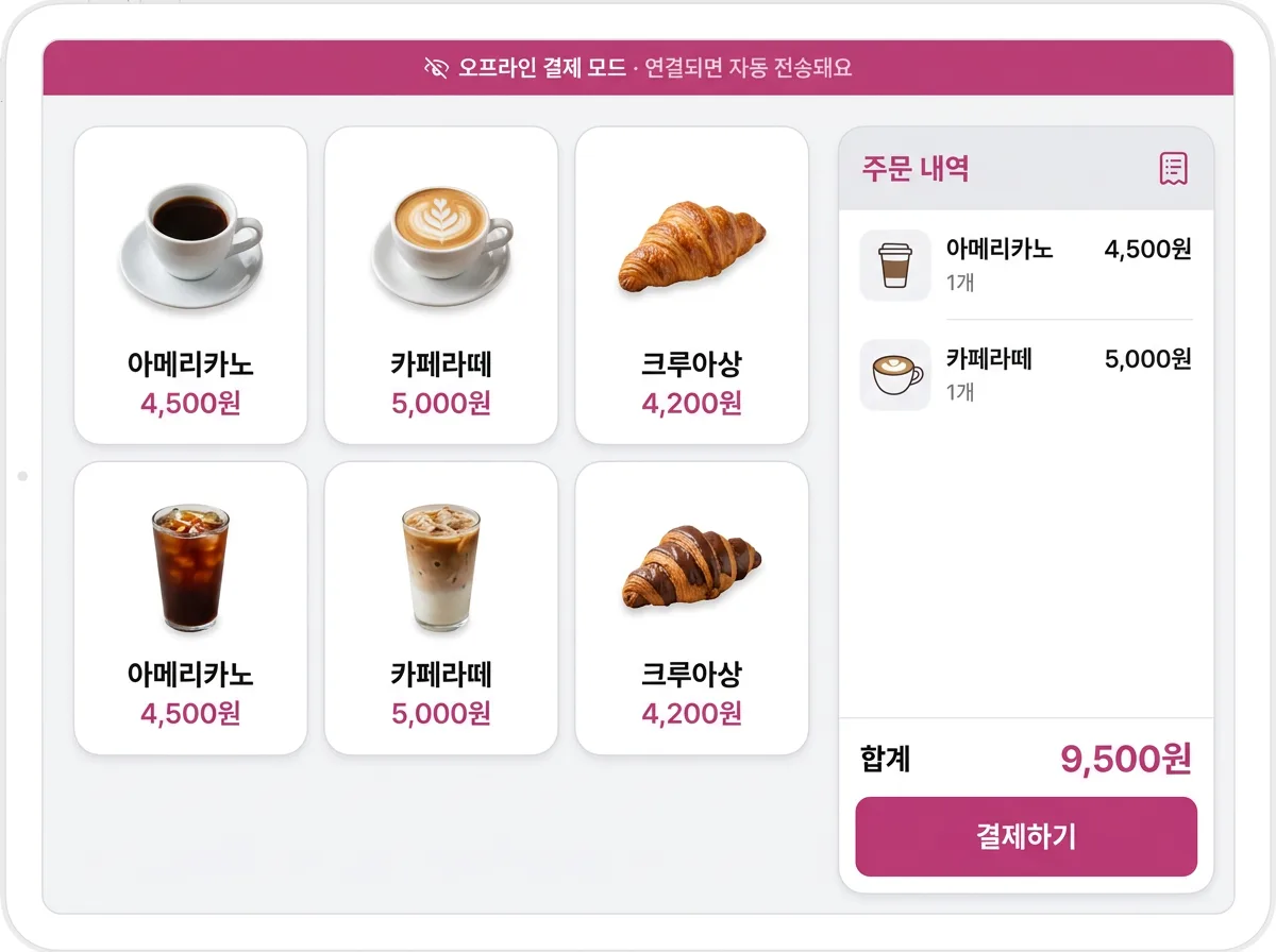 인터넷이 끊겨도 결제는 계속 화면