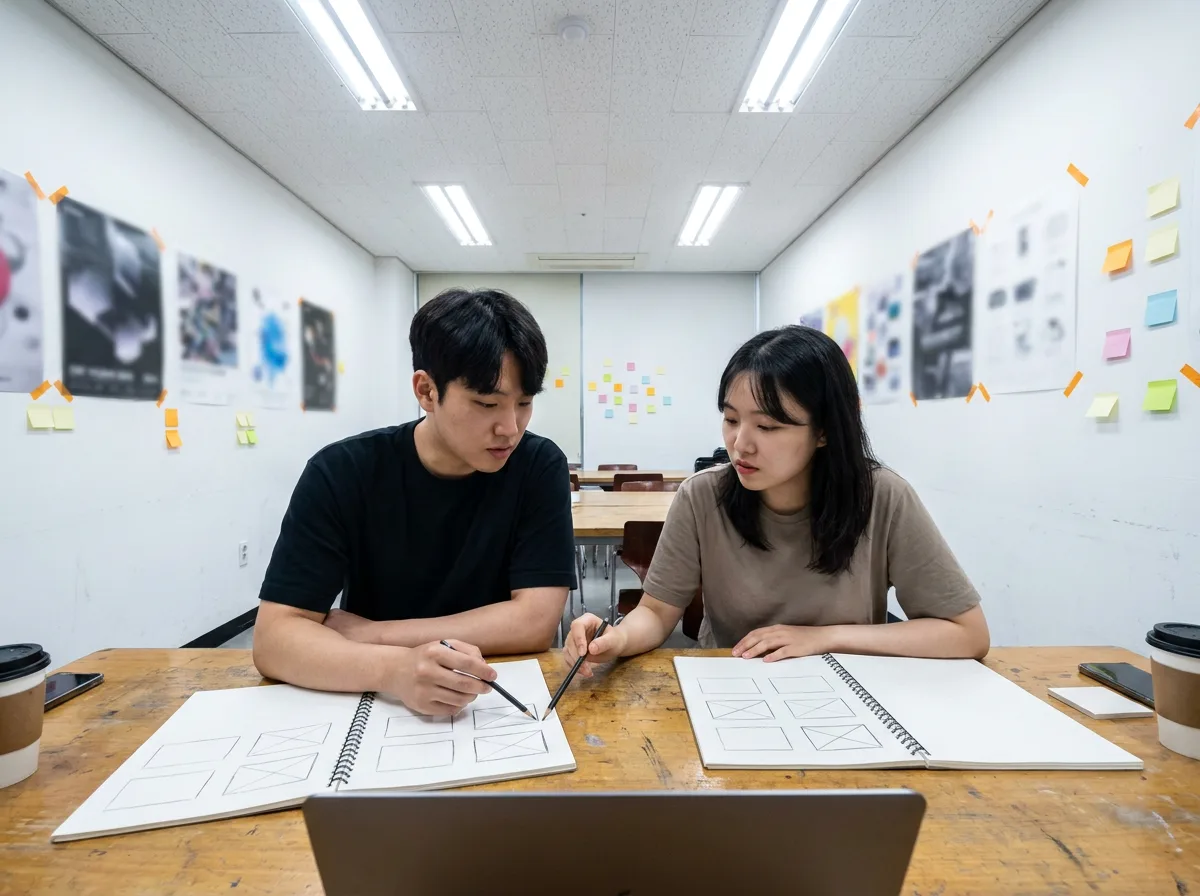 UX/UI 디자인 실무 수업 중인 수강생들