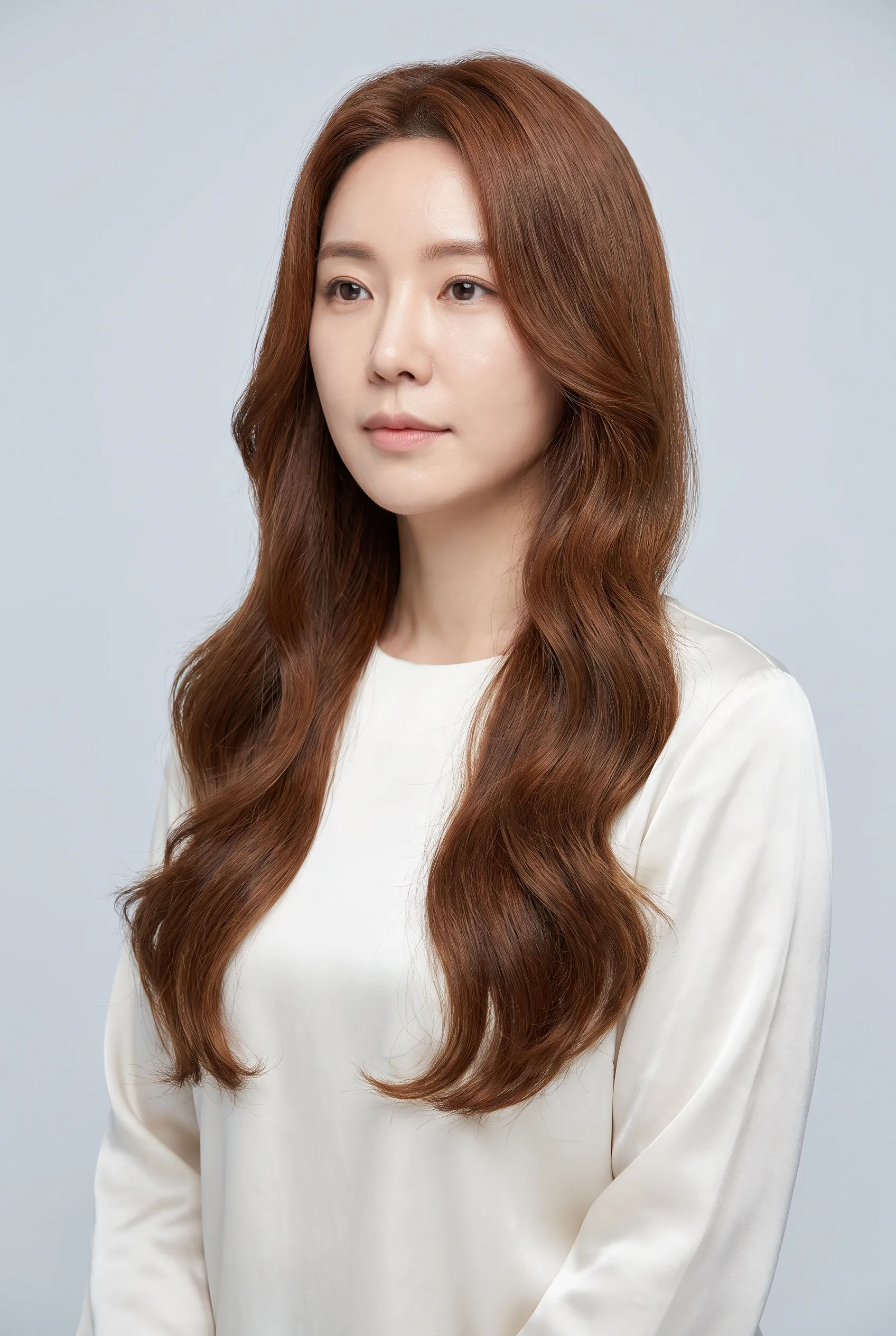 롱 레이어드 웨이브 스타일