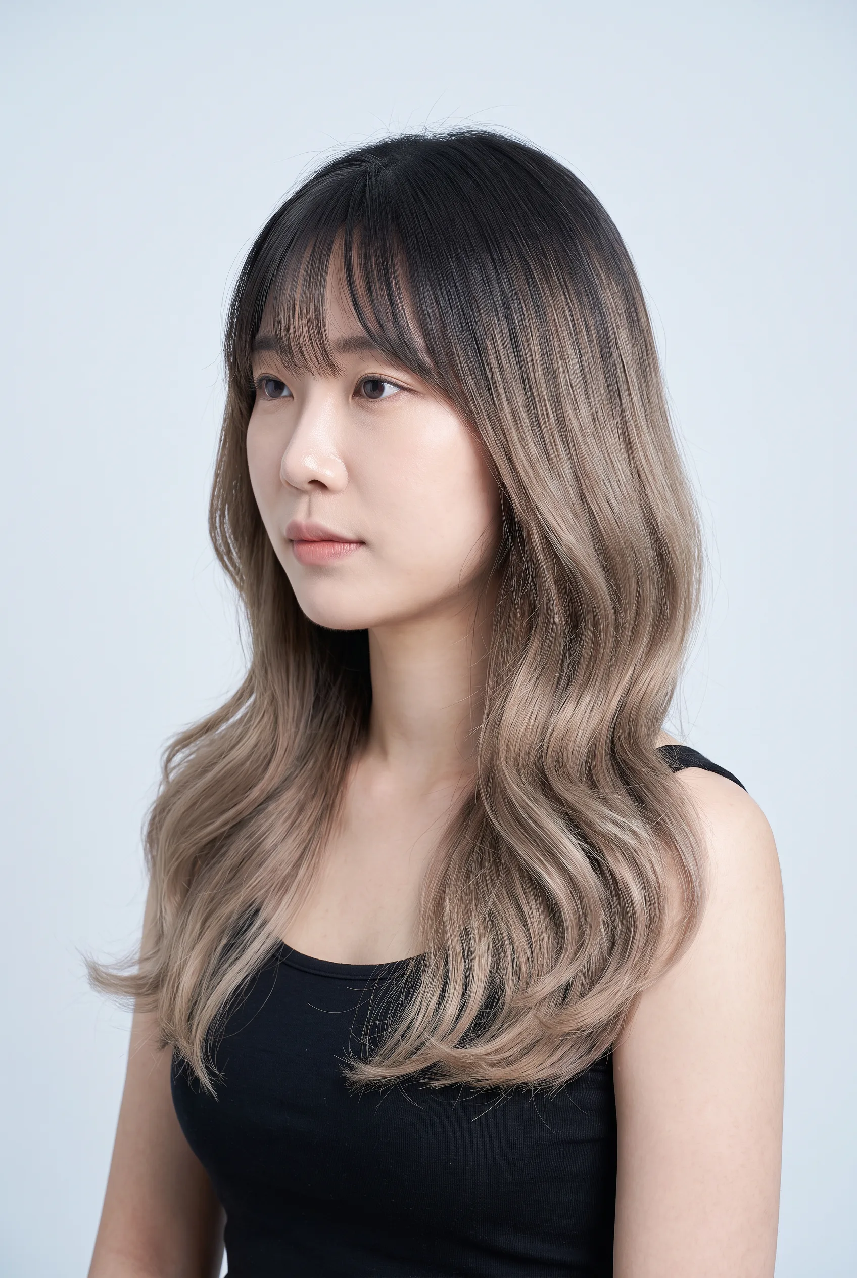 애쉬 베이지 발레아쥬 스타일