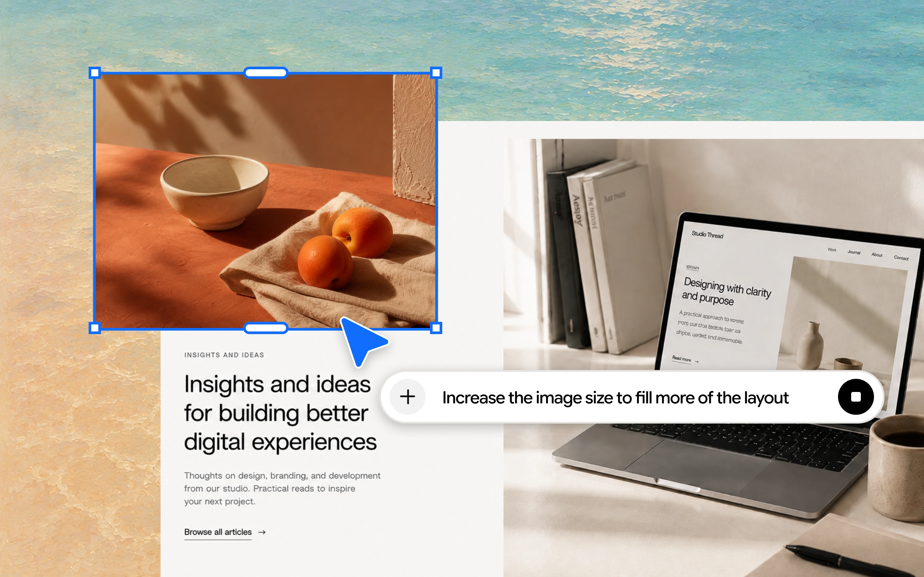 Designing a page with an agent