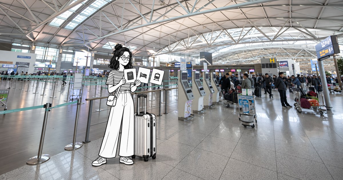 Traveler following a simple pre-flight timeline before arriving in Korea