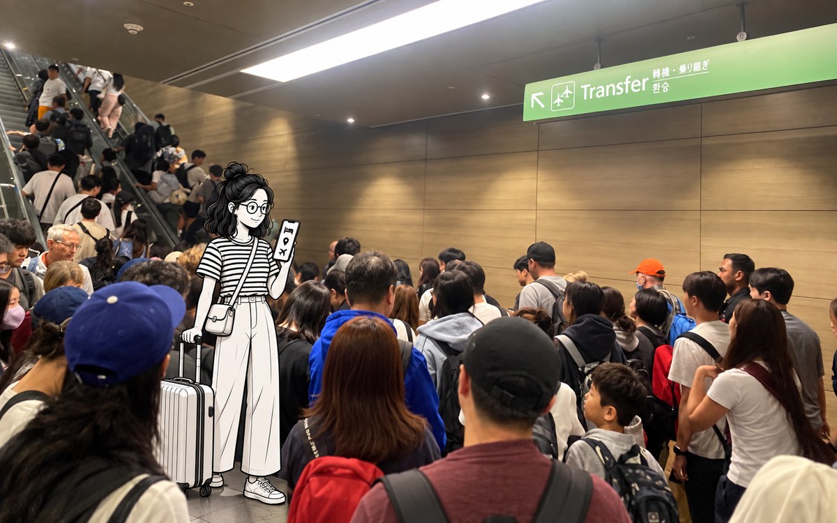 Traveler saving hotel address, entry confirmations, and airport route for offline use